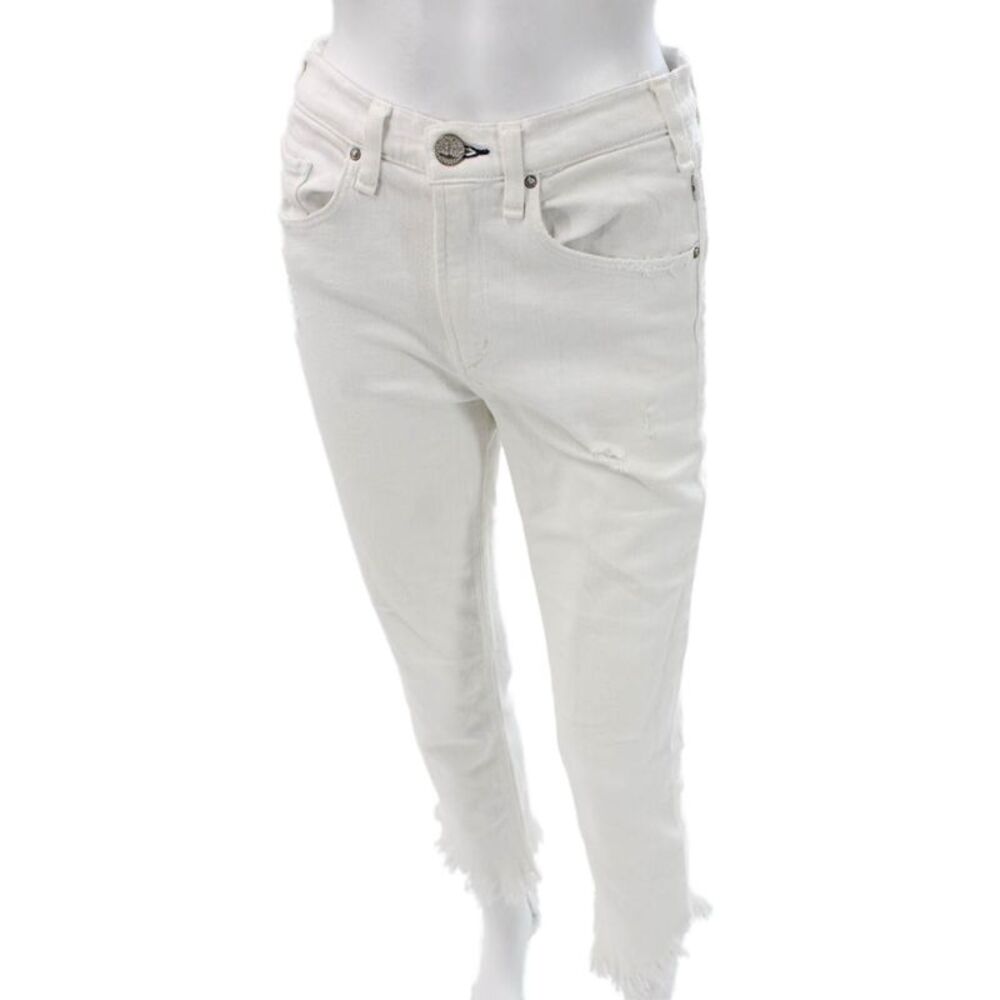 McGuire Women Cropped White Denim Jeans Size 27